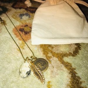 Alex and Ani Eye and Feather expandable necklace